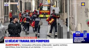 Immeubles effondrés à Marseille: le délicat travail des marins-pompiers