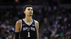 Victor Wembanyama lors du match de Summer League face à Portland, le 9 juillet 2023.