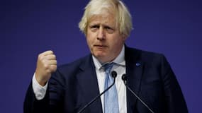 Le Premier ministre britannique Boris Johnson, lors de la cérémonie de clôture du Sommet Mondial sur l'Education, le 29 juillet 2021 à Londres