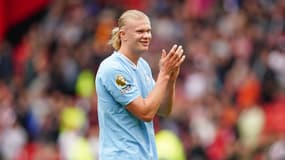 Erling Haaland lors du match Sheffield United-Manchester City (1-2, 3e journée de Premier League), le 27 août 2023