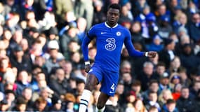 Benoît Badiashile avec les Blues contre Crystal Palace