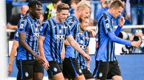 La joie des joueurs de l'Atalanta le 6 octobre 2019 contre Lecce