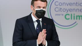 Rencontre entre Emmanuel Macron et les citoyens de la Convention climat en novembre 2020 à Paris