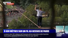 Paris: le funambule Nathan Paulin s'est élancé depuis la Tour Eiffel