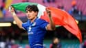 Ange Capuozzo après la victoire de l'Italie contre le pays de la Galles dans le Tournoi 2022