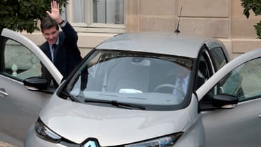 Arnaud Montebourg à bord de sa Renault Zoe, mercredi 3 octobre