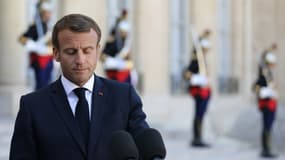 Emmanuel Macron en conférence de presse devant l'Élysée le 18 septembre dernier (Photo d'illustration).