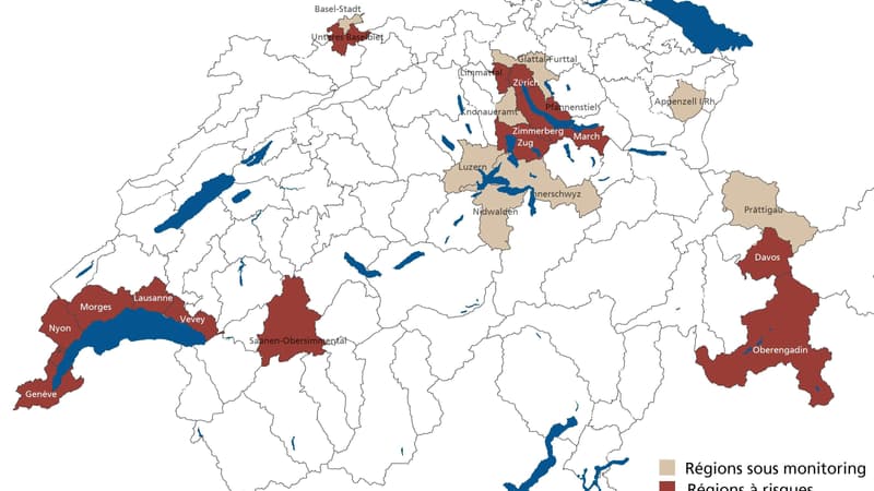 Carte des régions à risques