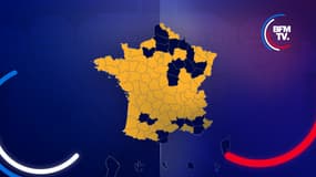 La carte des résultats du second tour de l'élection présidentielle de 2022 par département.