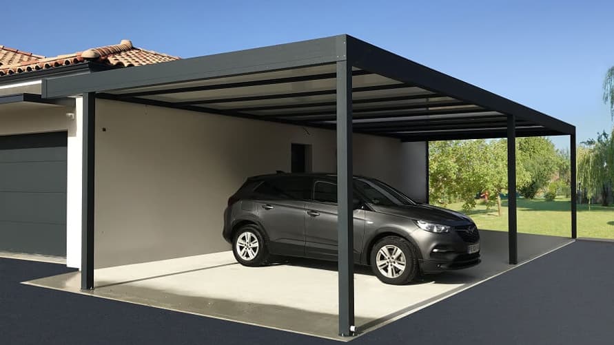 Carport toit panneaux sandwichs adossé Carport toit panneaux sandwichs adossé