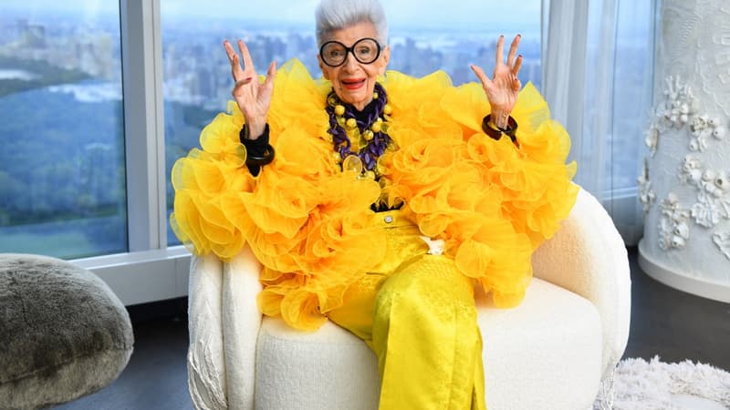 Iris Apfel célébrant son 100e anniversaire à New York le 9 septembre 2021