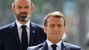 Emmanuel Macron et Edouard Philippe le 8 mai 2020, à Paris. 