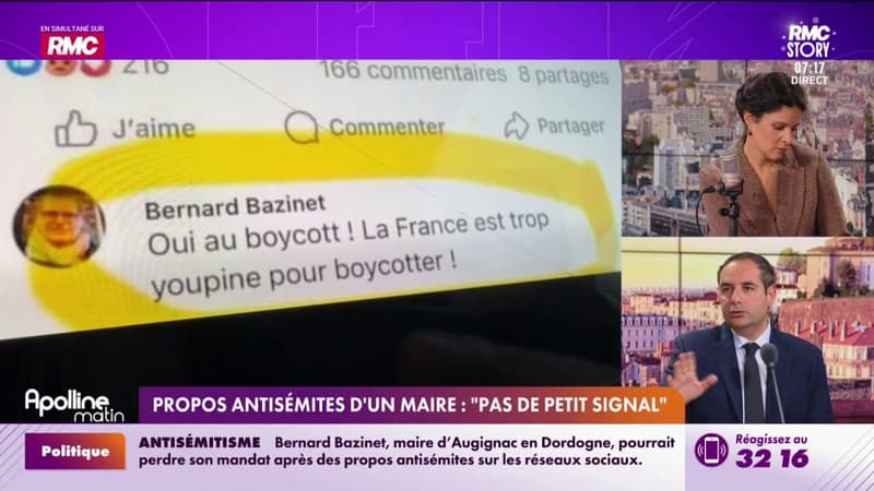 Propos antisémites d'un maire : "On ne peut pas accepter ce type de propos en 2025"