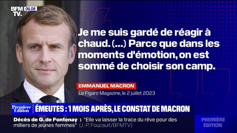 Un mois après les émeutes, le constat d'Emmanuel Macron