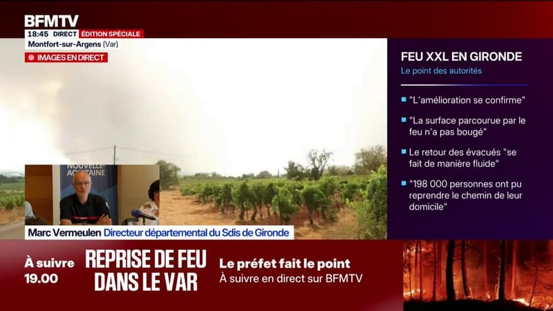 Incendie en Gironde: "Les opérations de réintégration se passent dans le bon ordre", assure les autorités