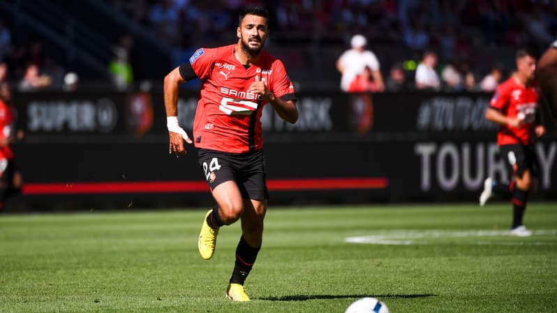 Gaëtan Laborde avec Rennes en Ligue 1, le 7 août 2022