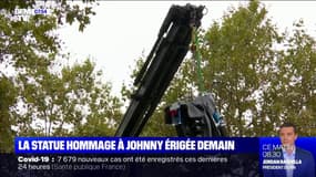 Les premières images de la statue en hommage à Johnny Hallyday devant l'AccorHotels Arena
