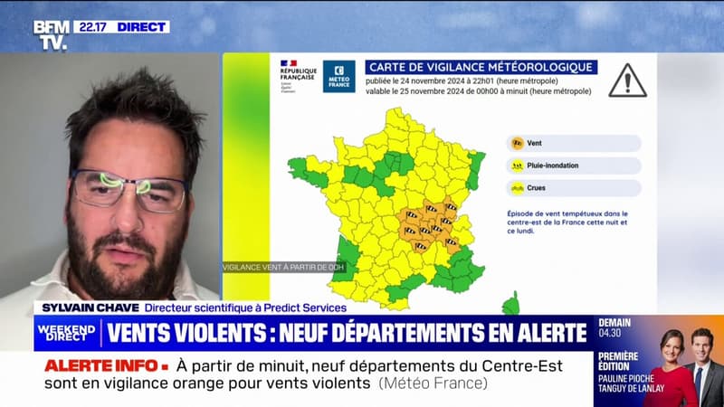 Neuf départements placés en vigilance orange 