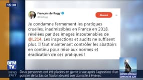 Abattoirs: François de Rugy répond dans un tweet aux nouvelles révélations de L214