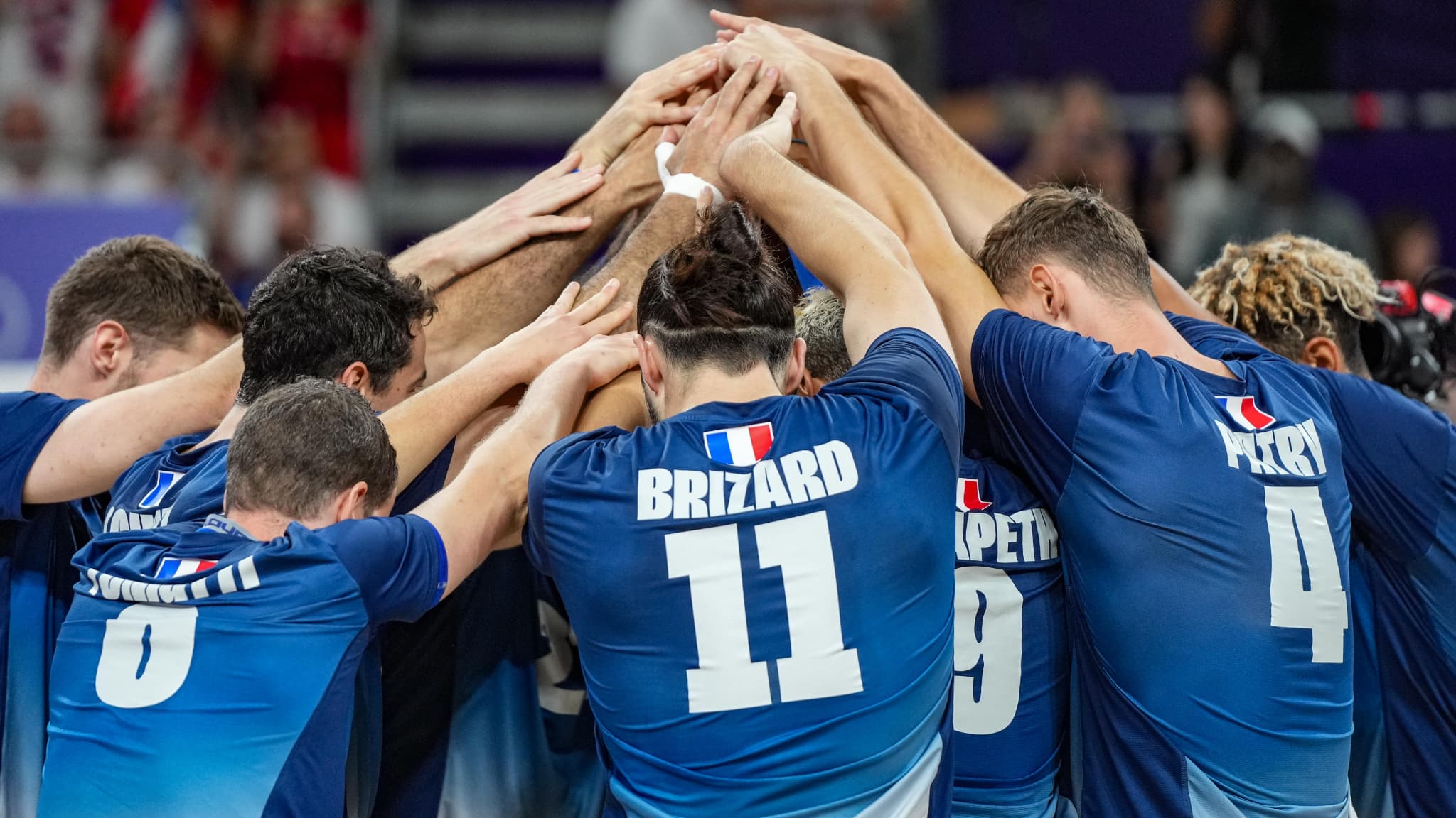 L'équipe de France de volley lors de son sacre aux Jeux olympiques de Paris, le 10 août 2024