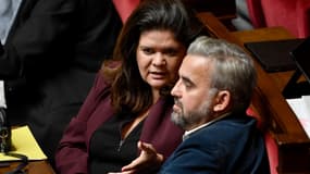 Raquel Garrido et Alexis Corbière le 23 octobre 2022 à l'Assemblée