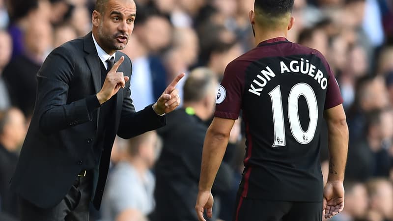 Pep Guardiola et Sergio Agüero