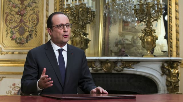 François Hollande lors de ses voeux aux Français le 31 décembre 2014. -