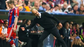 Bastian Schweinsteiger avec Pep Guardiola en 2015 au Bayern Munich.