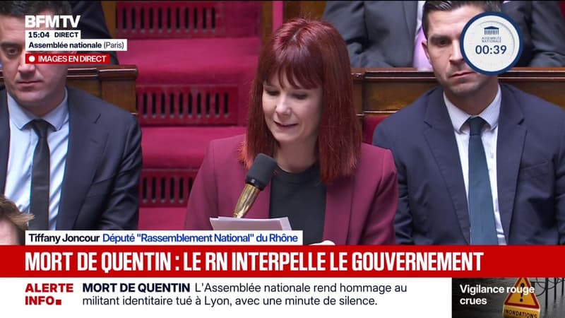 Mort de Quentin: Tiffany Joncour (RN) demande au Premier ministre si le gouvernement va classer les organisations antifascistes comme "terroristes"