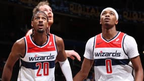 Alexandre Sarr et Bilal Coulibaly avec Washington, en octobre 2024