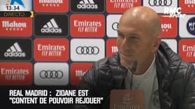Real Madrid : Zidane est "content de pouvoir rejouer"