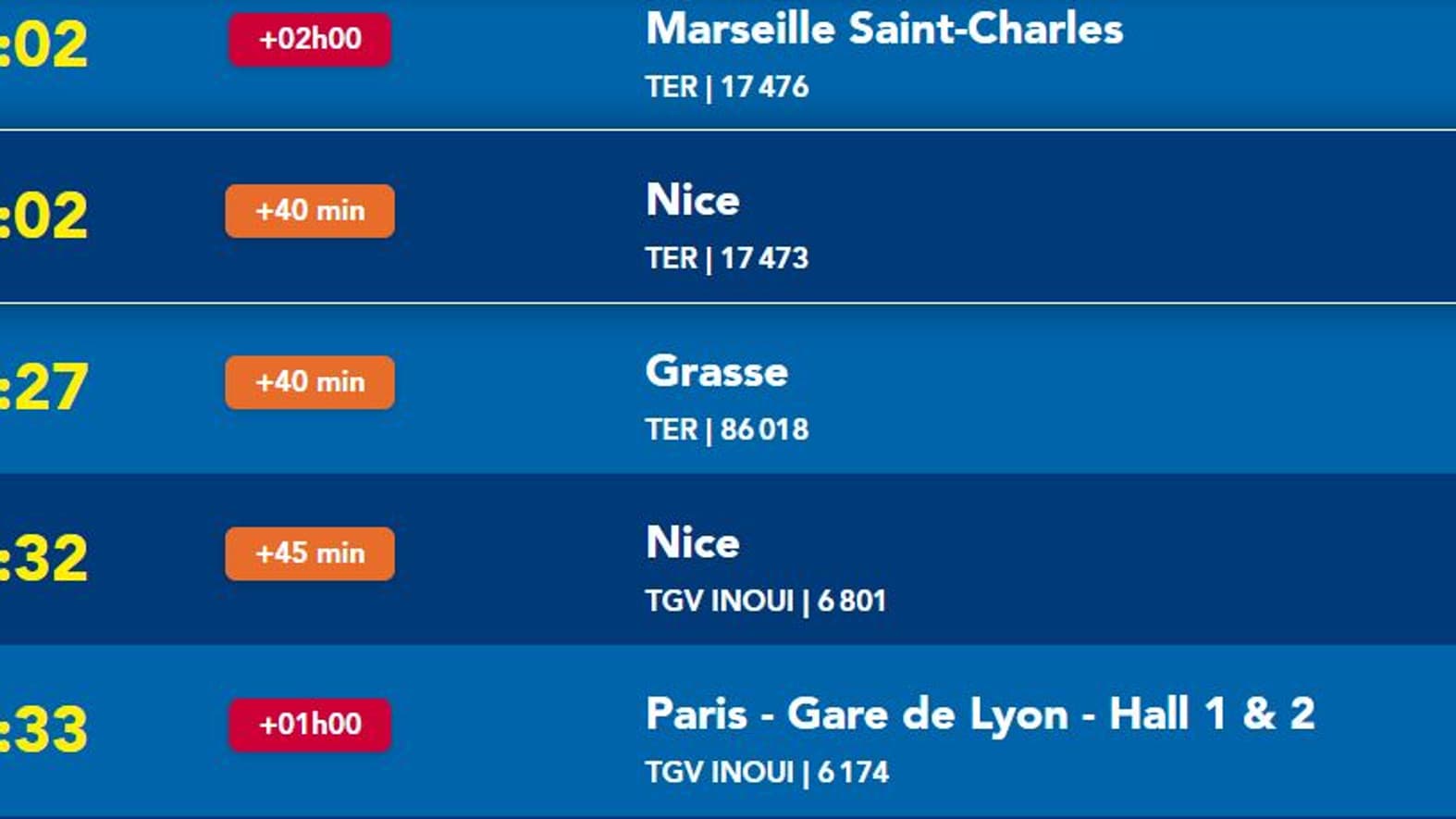 Des retards à la gare de Cannes ce mercredi 29 mai 2024.