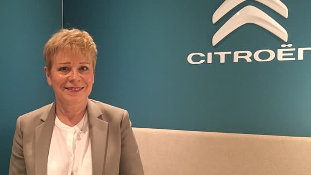Linda Jackson, directrice générale de Citroën, au Mondial de l'Auto, à Paris.