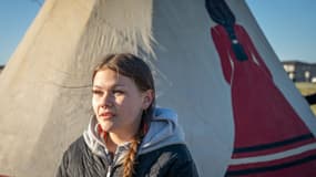 Elle Harris, membre de la Première nation de Long Plains et fille de Morgan Harris, à Winnipeg, Manitoba, Canada, le 27 avril 2024. 