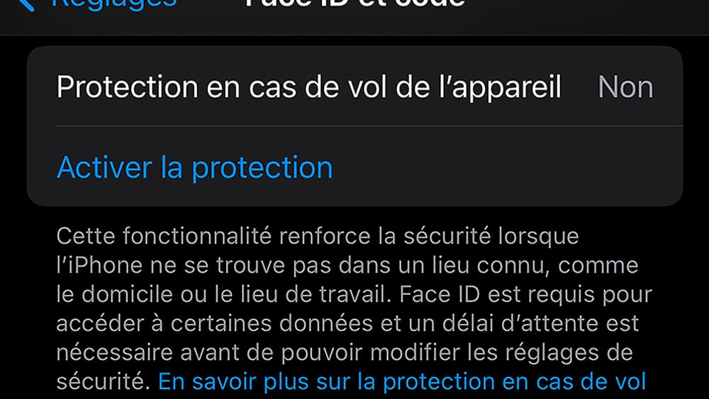 En cas de vol, l'iPhone peut désormais être plus exigeant sur l'authentification.