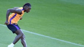 Moïse Kean à l'entraînement avec la Fiorentina en juillet 2024.