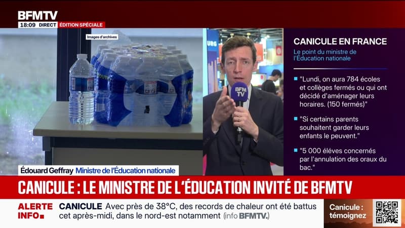 Oraux du baccalauréat décalés à cause de la chaleur: "Environ 5.000 élèves sont concernés", explique Édouard Geffray, ministre de l'Éducation
