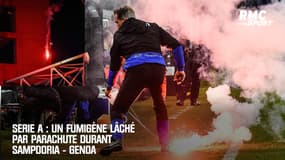Serie A : Un fumigène lâché par parachute durant Sampdoria - Genoa