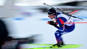 Quentin Fillon Maillet sur le sprint d'Oberhof en coupe du monde de biathlon, le 10 janvier 2025