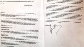 Le courrier adressé à Vincent Moscato au président de la FFR.