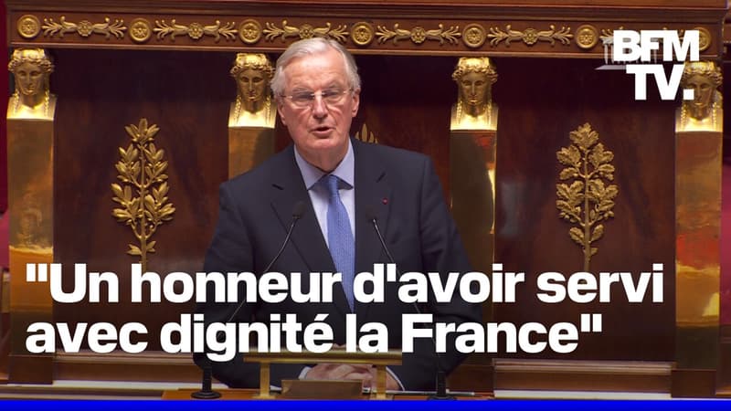 Motion de censure: le discours de Michel Barnier à l'Assemblée nationale en intégralité