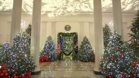 Mélania Trump émerveillée devant les décorations de Noël de la Maison Blanche