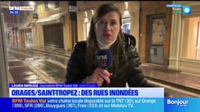 Saint-Tropez: des rues inondées par les orages