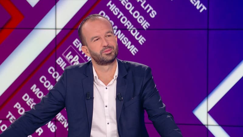 Manuel Bompard depute La France Insoumise des Bouches du Rhone est l ivite de BFM Politique dimanche 25 septembre 2022 1488569