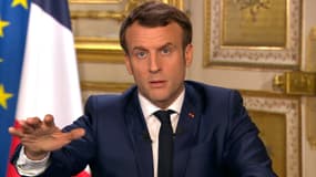 Emmanuel Macron lors de son allocution. 