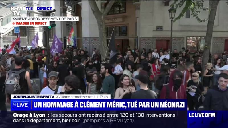 10 ans après la mort de Clément Méric, militant antifasciste tué par un néonazi, une manifestation lui rend hommage à Paris