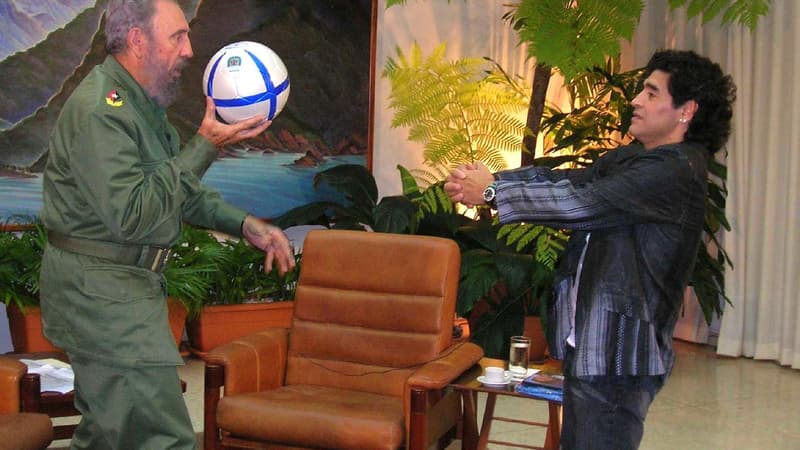 Fidel Castro et Diego Maradona  
