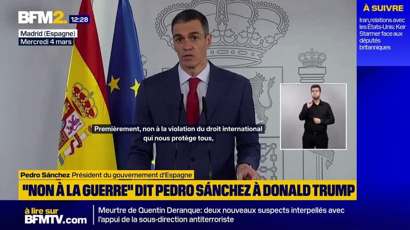 "Non à la guerre": le Premier ministre espagnol Pedro Sánchez répond aux critiques de Donald Trump sur l'Iran