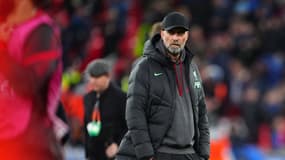 Jürgen Klopp lors de Liverpool-Atalanta (0-3, Ligue Europa), le 11 avril 2024