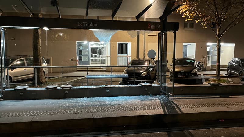 L'arrêt de tram du Tonkin, à Villeurbanne, où un homme a été blessé par balle mercredi 11 décembre 2024